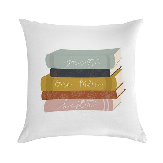 Just One More Chapter Soft Fade-Resistant Throw Pillow
