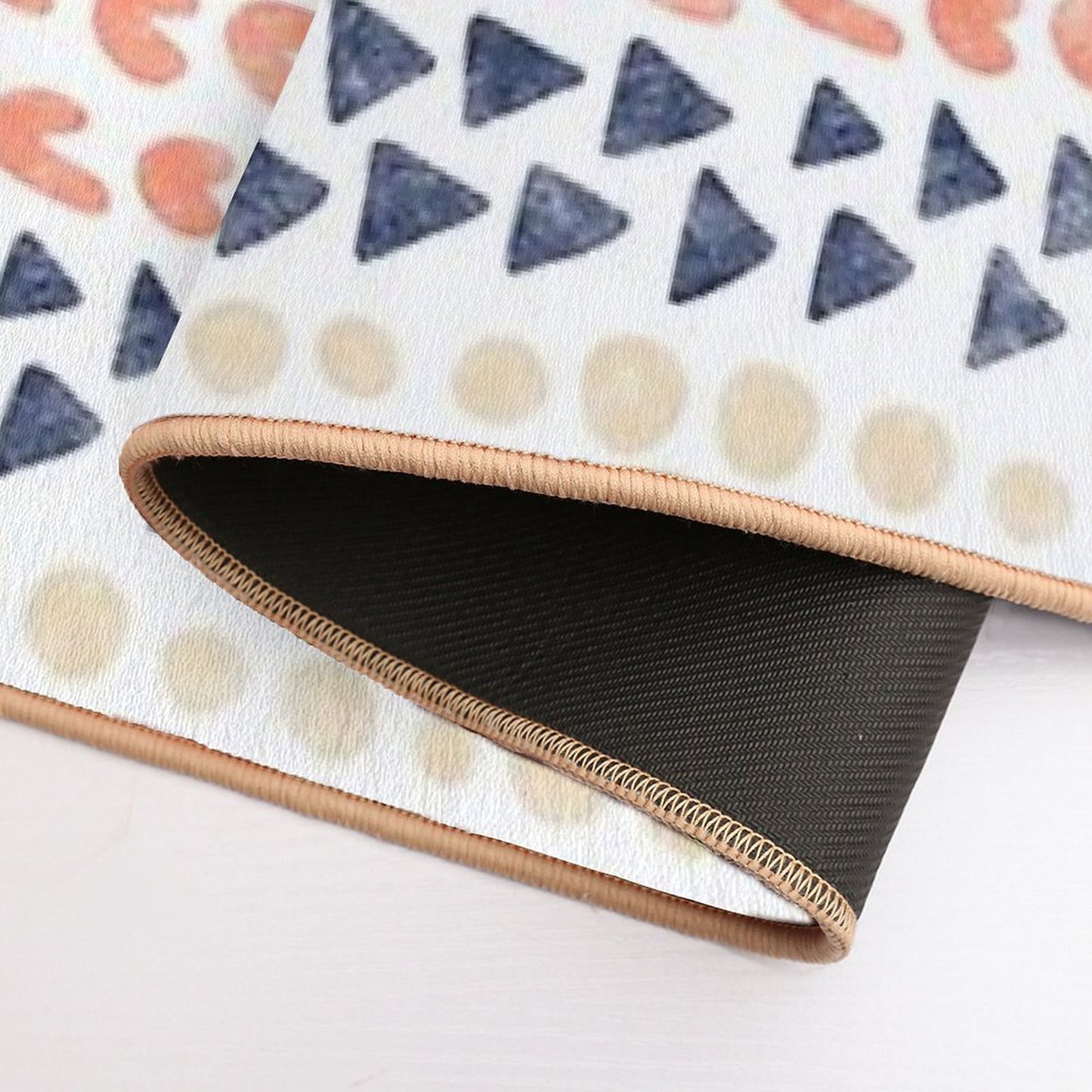 Geometric Strips on Light  Pet-Safe Bath Mat