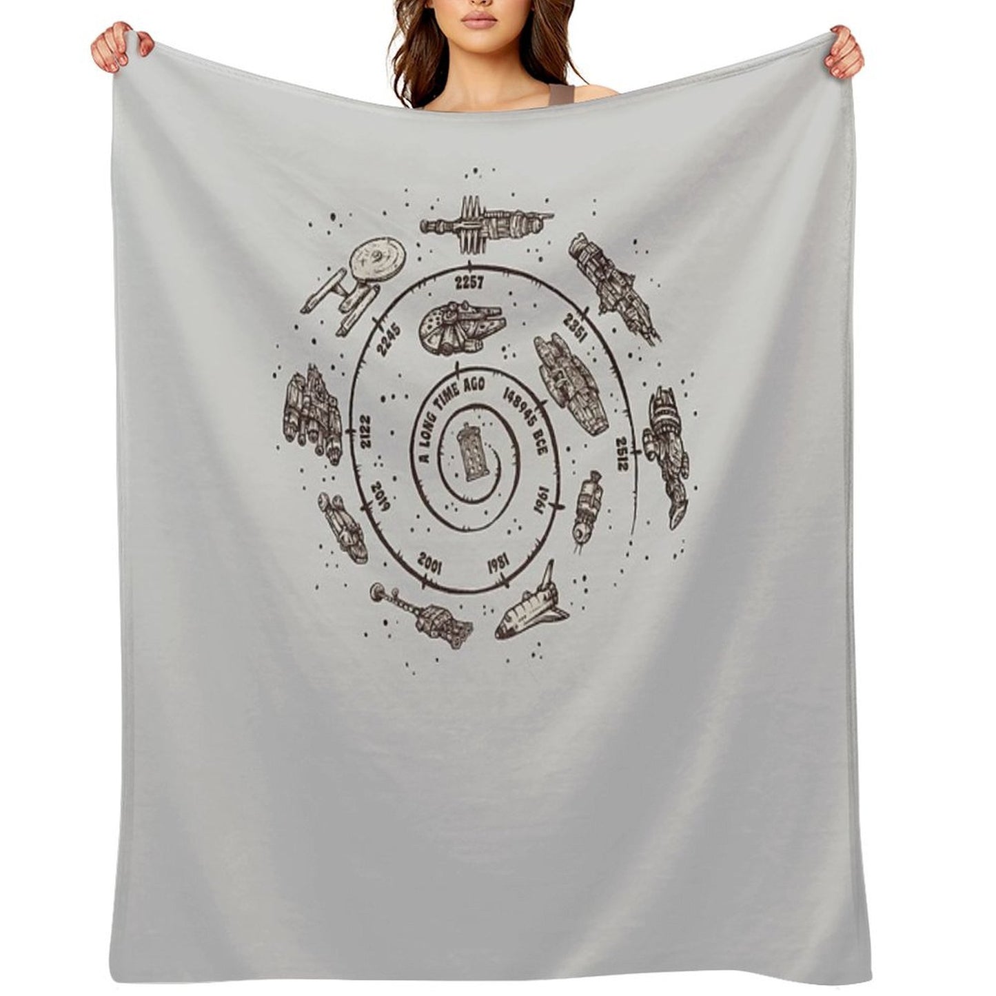 Timeline Shrink-resistant Throw Blanket