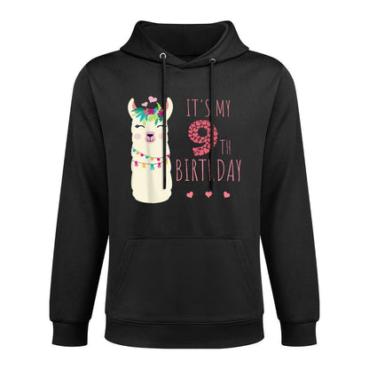 It's My 9th Birthday Nine Year Old Girl Birthday Cute Llama All-Day Comfort Hoodie