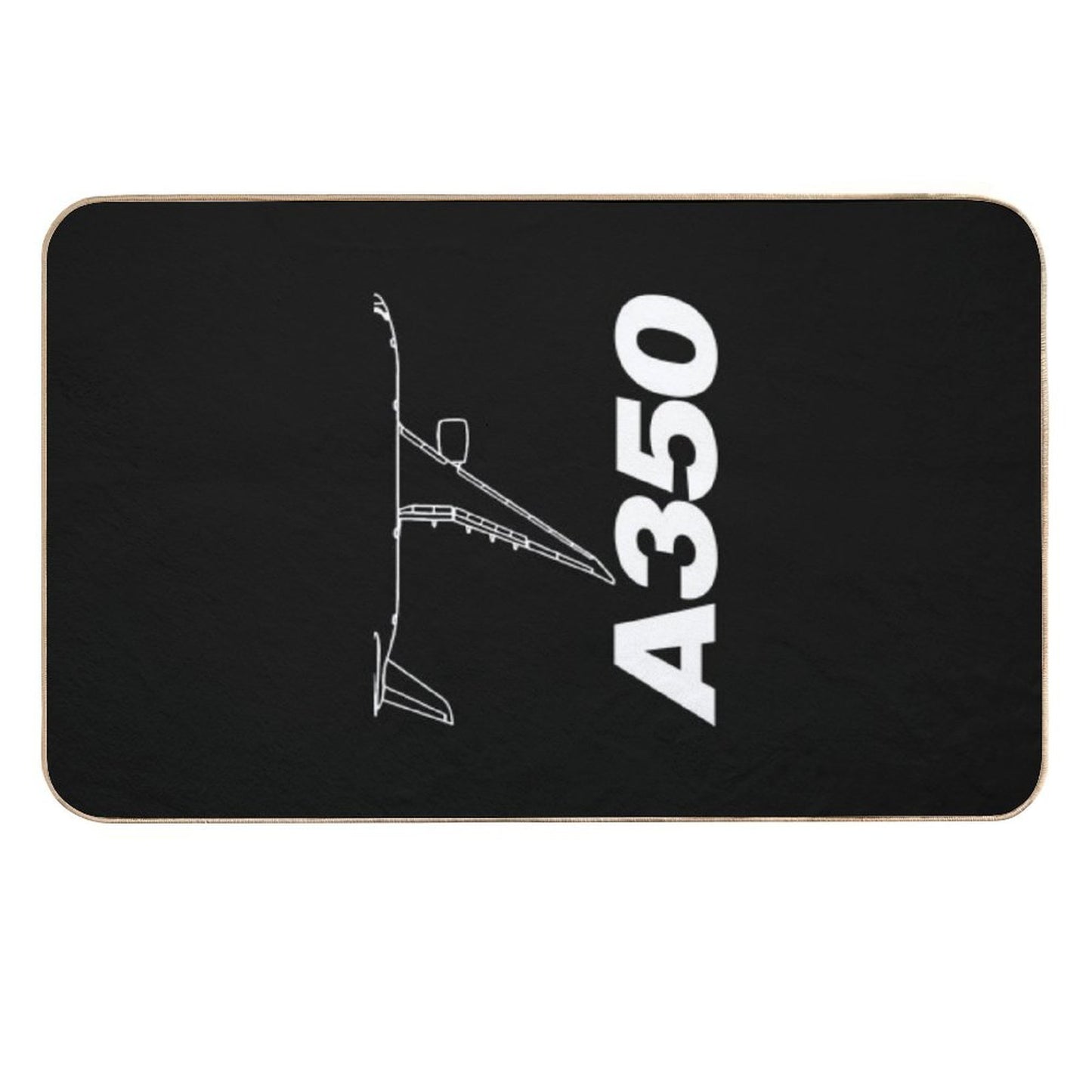 Airbus A350 Top View Durable Bath Mat