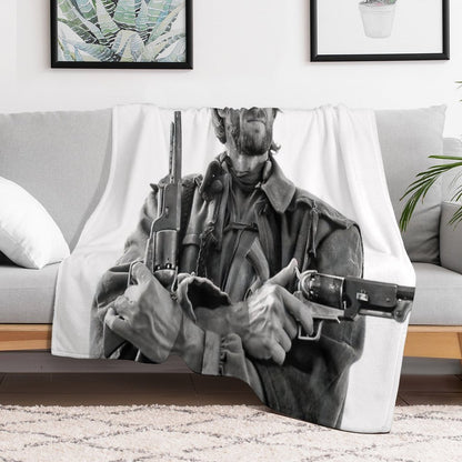 Clint Eastwood, Black And White, Vintage Cowboy Wall Art Easy Care Throw Blanket