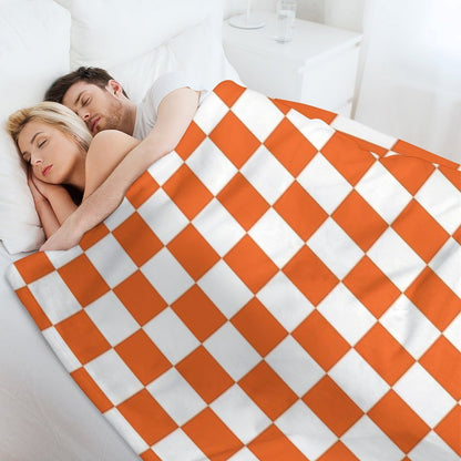 Tennessee Orange And White Checkerboard Versatility Throw Blanket