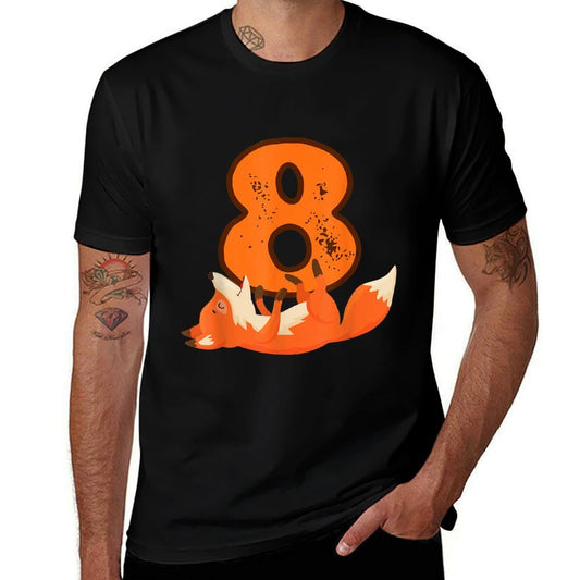 8th Birthday For Girls Gift Funny 8 Years Old Boy Fox  Odor-resistant T-Shirt