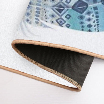 Get Naked Watercolor Boho Design with Feathers  Absorbent Bath Mat