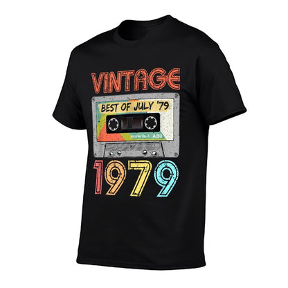 July 1979 40th Birthday  Mens Womens Vintage 1979  High-quality Stitching T-Shirt