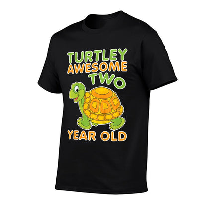 Kids Turtley Awesome Two Year Old Kids 2nd Birthday Turtle  Durable T-Shirt