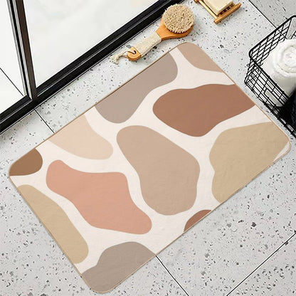 Neutral Abstract Shapes WormTtoned Pattern  Toxin-Free Bath Mat