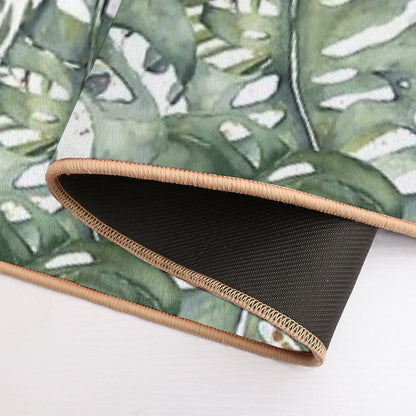 Watercercolor Monstera And Eucalyptus Botanical Garden Pattern Nightgarden  Repositionable Bath Mat