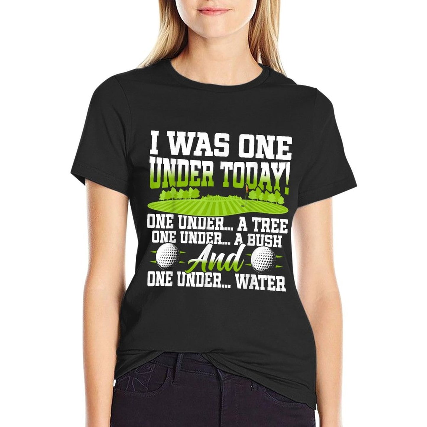 I Was One Under Today Golfer Golf Lover Golfing  Heathered Texture T-Shirt