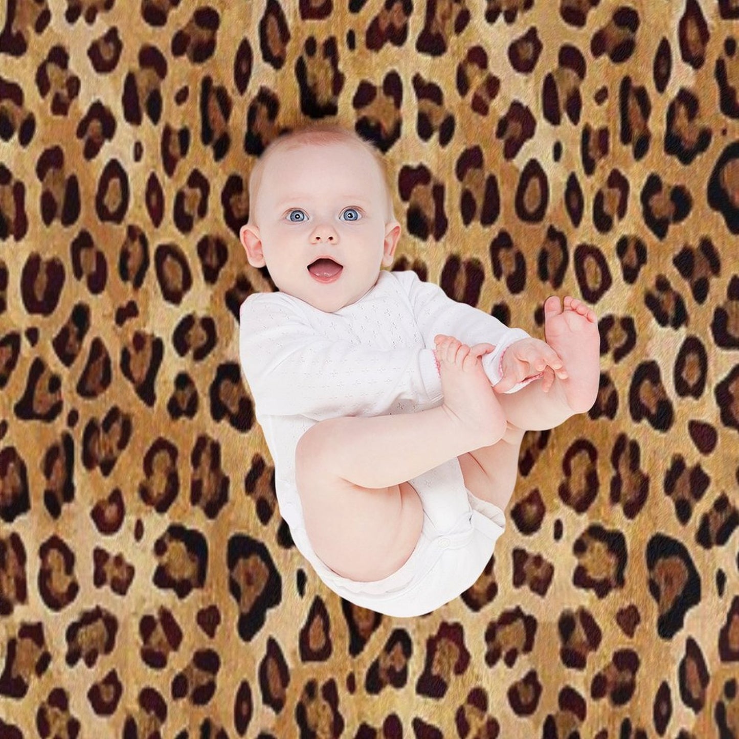 Rustic Texture Leopard Print Sustainable Throw Blanket