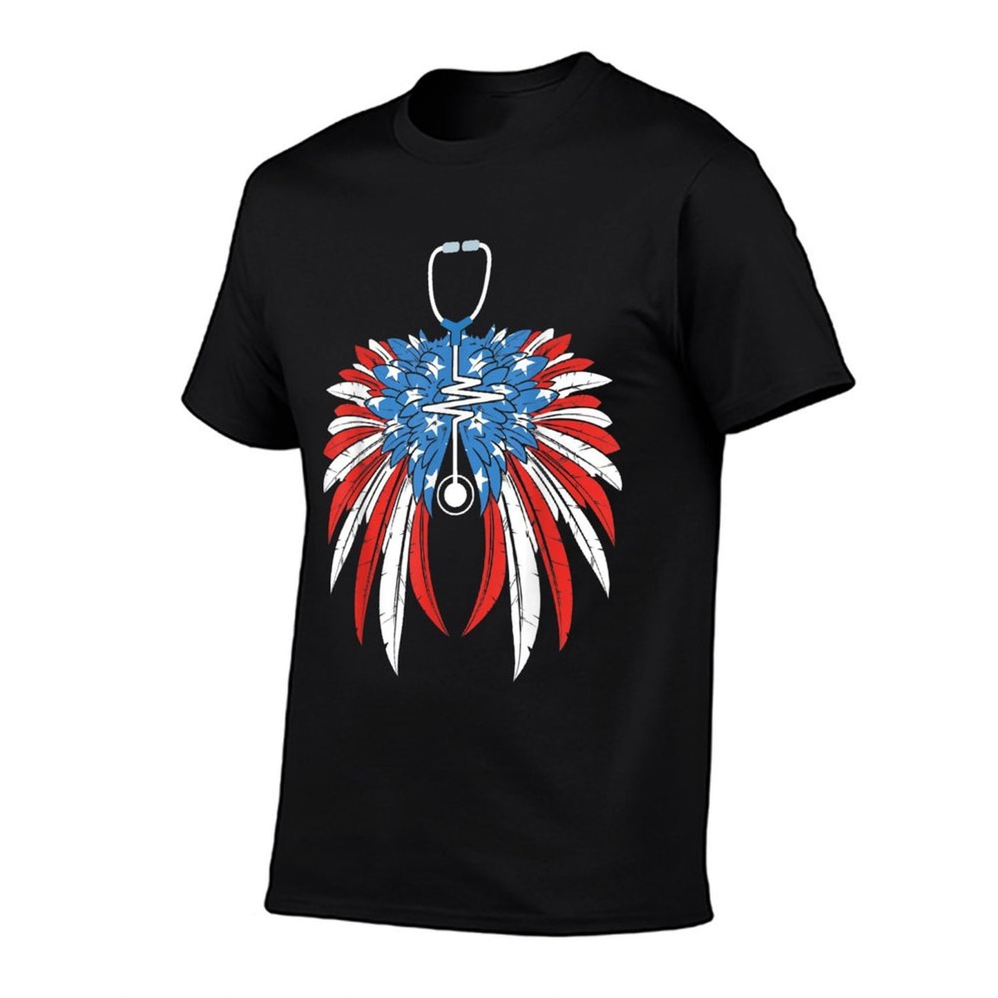 Nurse Merica Freedom Wings American 4th July Men Women  Ribbed Collar T-Shirt