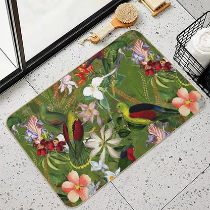 Vintage Parrot Jungle Botanical Garden 3 Nightgarden Durable Bath Mat