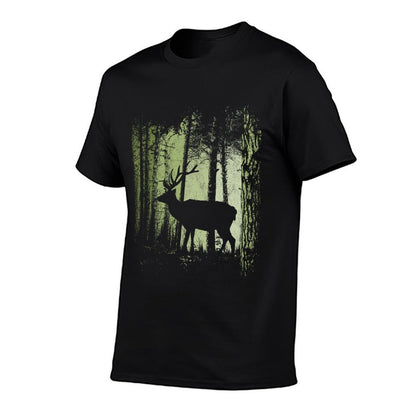 Twilight Forest Wildlife Deer Stag Silhouette  Vintage-inspired T-Shirt