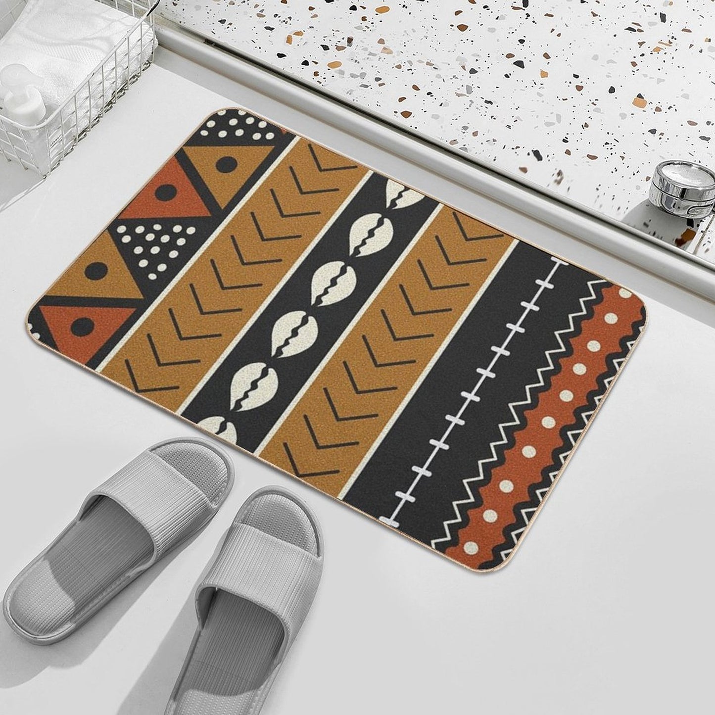 Let's Play Mudcloth  Non-Slip Bath Mat