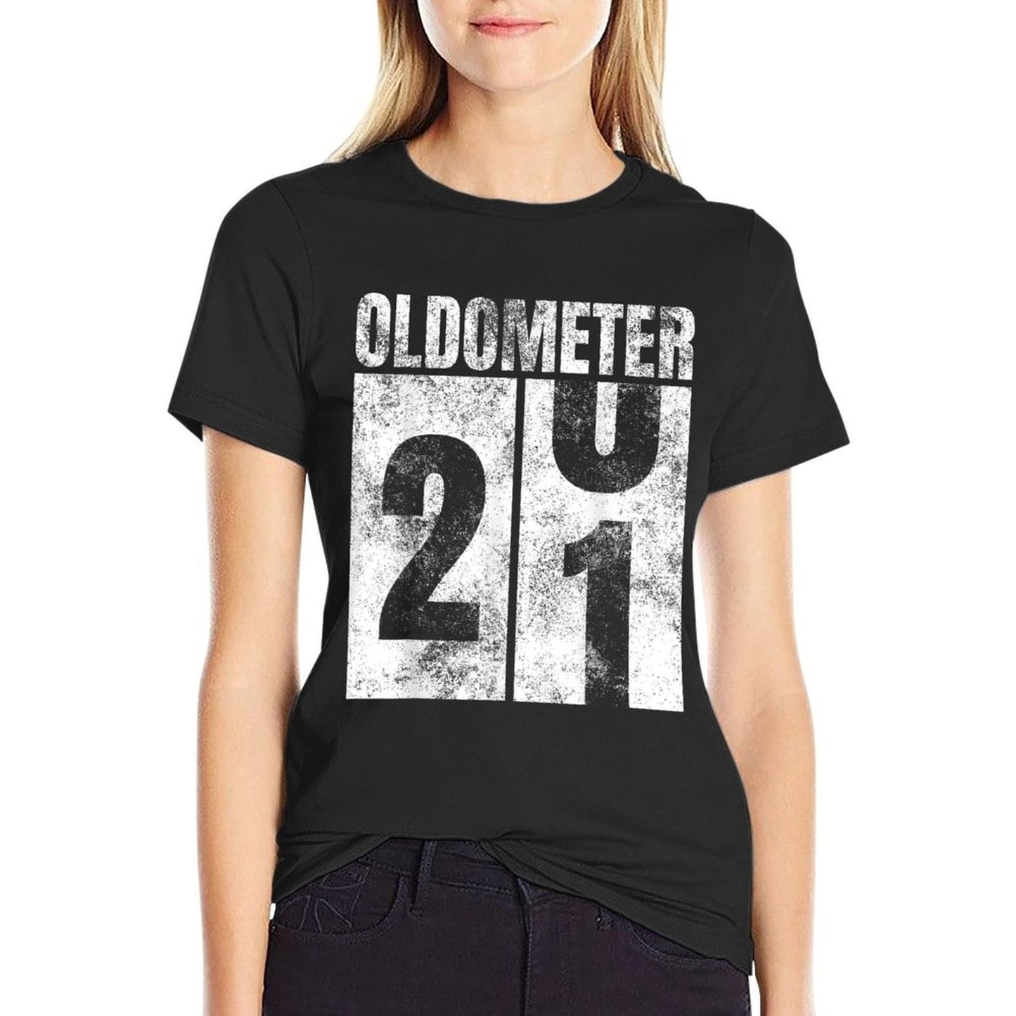 Oldometer 20-21 Yrs Old Man Woman Bday Graphic 21st Birthday  Classic T-Shirt