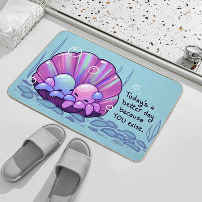 Today's A Better Day Because YOU Exist Cuddling Octopuses in Shell Durable Bath Mat
