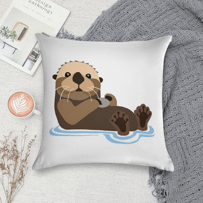 Otter Emoji Soft Style Accent Throw Pillow