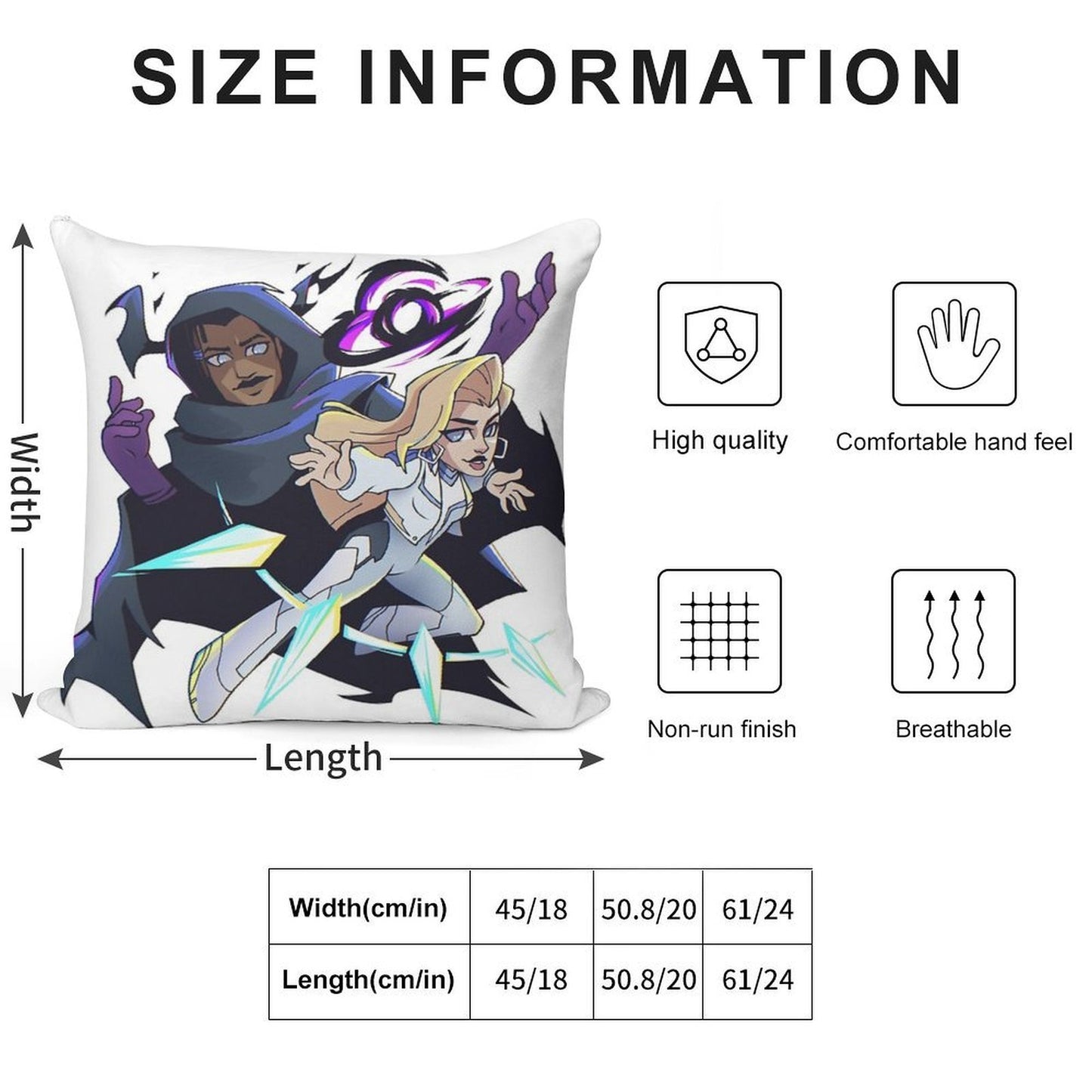 Marvel Rivals Cloak And Dagger Soft Warmth Comfort Throw Pillow