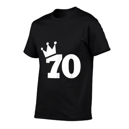 70th Birthday Crown  Heathered Texture T-Shirt