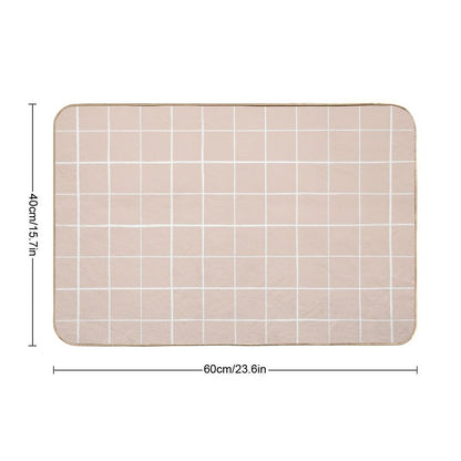 Grid Minimalist Geometric Stripe Lines  Rapid-Drying Bath Mat