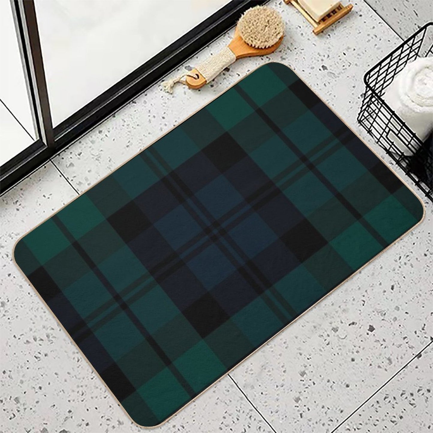 Black Watch Tartan Plaid Pattern  Multi-Purpose Bath Mat