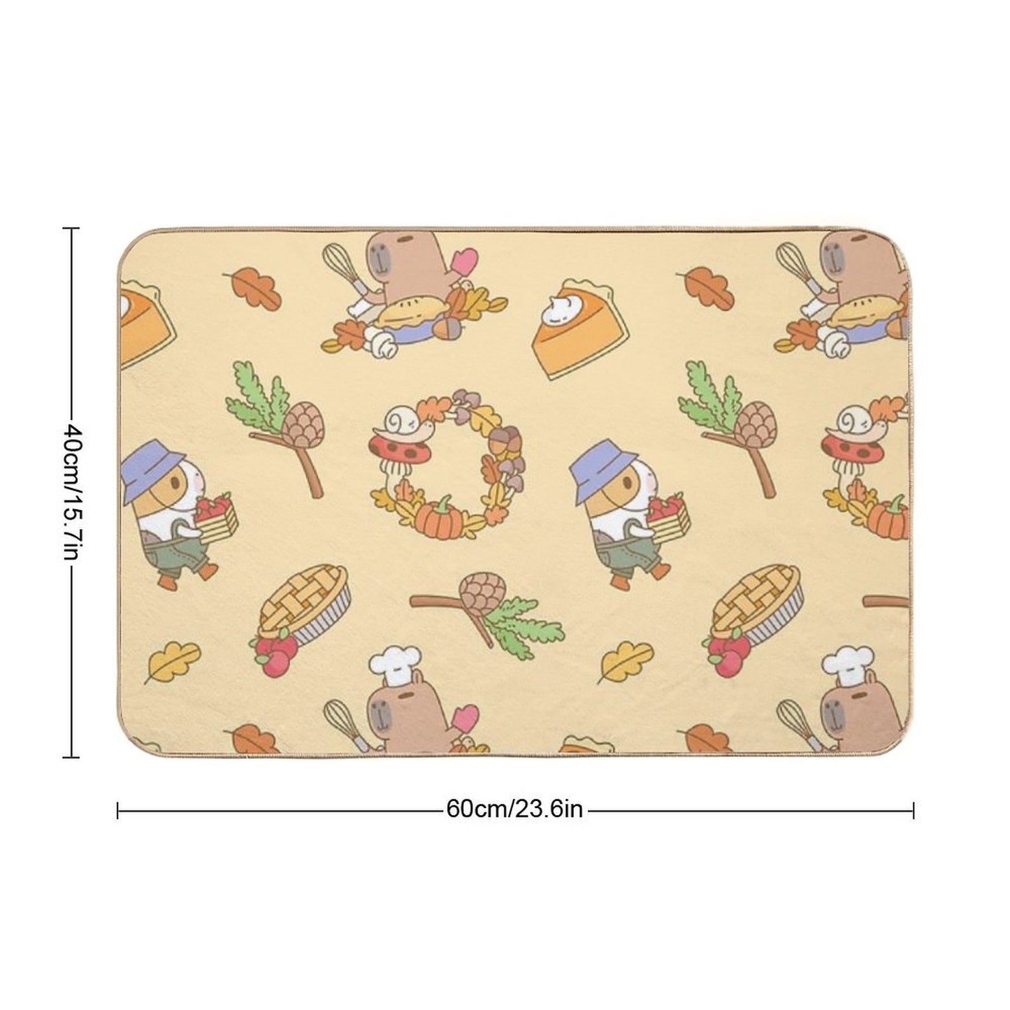 Bubu The Guinea Pig, Fall And Pie  Toxin-Free Bath Mat