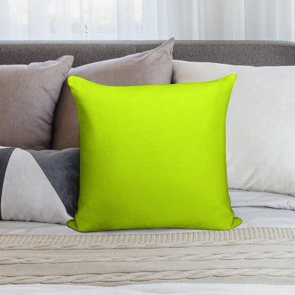Bright Green Lime Neon Color Soft Shrink-Resistant Throw Pillow