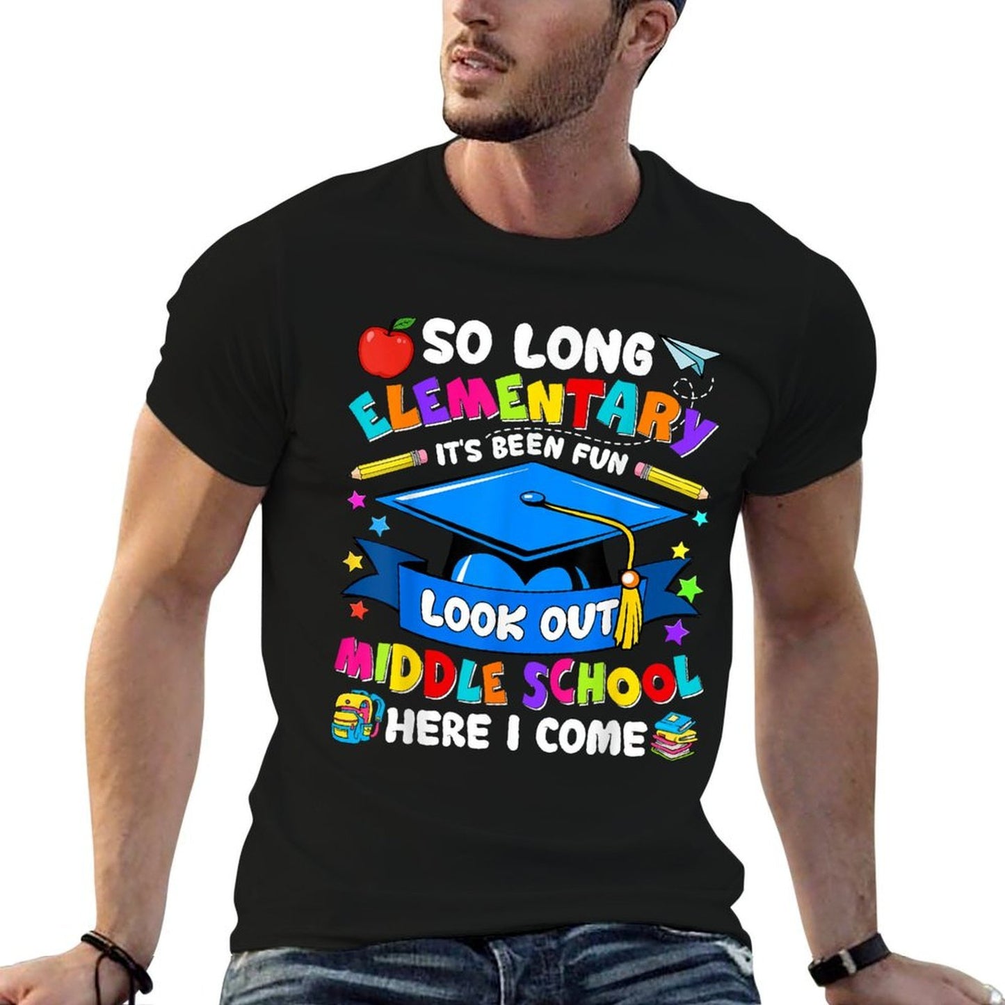 Elementary It's Been Fun Look Out Middle School Graduate  Vintage-inspired T-Shirt