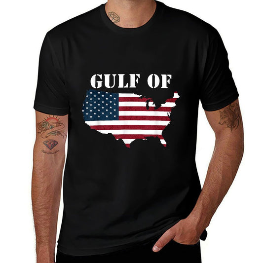 Gulf Of United States Of America Map Funny Patriotic Oversized Silhouette T-Shirt