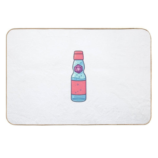 Kawaii D20 Ramune Marble Soda Cute Nerdy TTRPG Drink  Repositionable Bath Mat