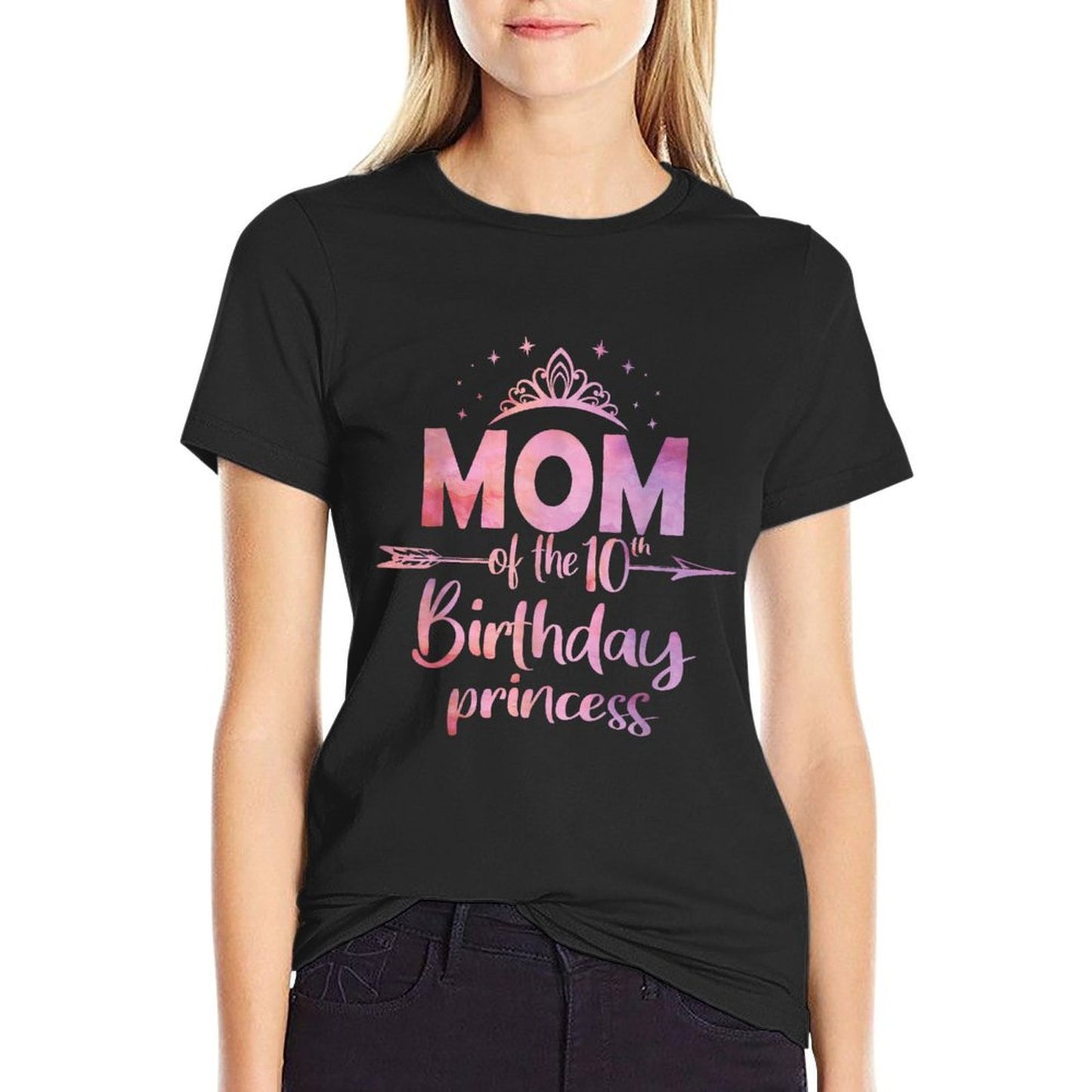 Mom Of The 10th Birthday Princess Girl 10 Years Old B-day  Eco-friendly Material T-Shirt