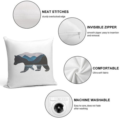 Mountain Bear Soft Multiple Sizes Throw Pillow