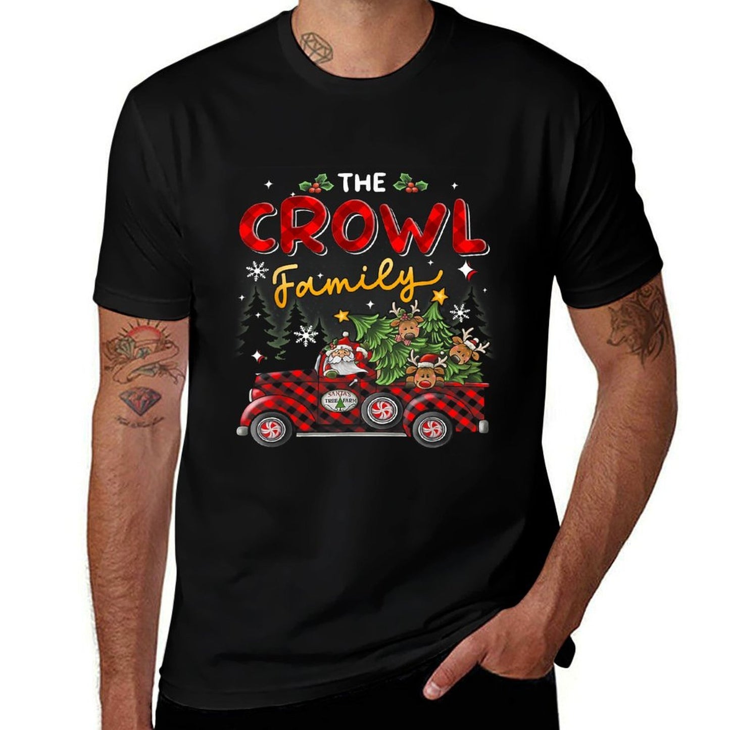 The Crowl Family Christmas Matching Pajamas Group Gift  Durable T-Shirt