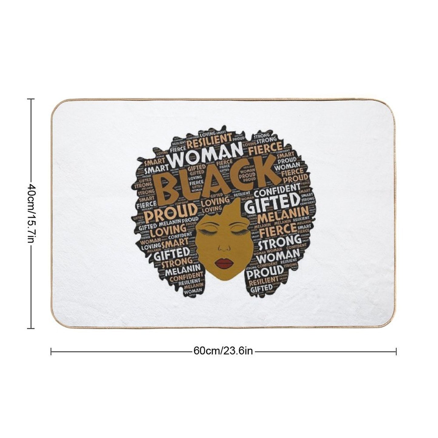 Black Girl  Woman Words in Afro Art  Eco-Friendly Bath Mat