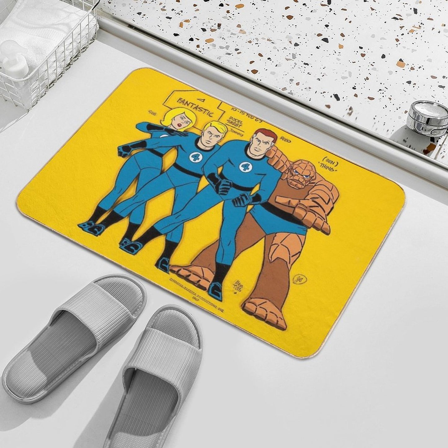 The Fantastic Four Classic Vintage Retro Cartoons - Comics  Anti-Trip Bath Mat