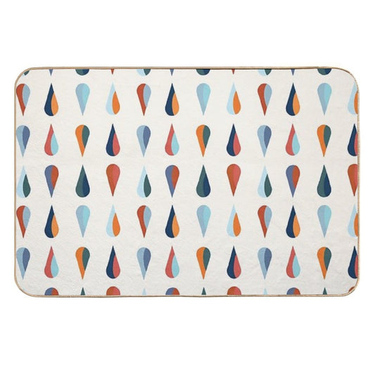 Teardrop Graphic in Blue And Orange  Versatile Bath Mat