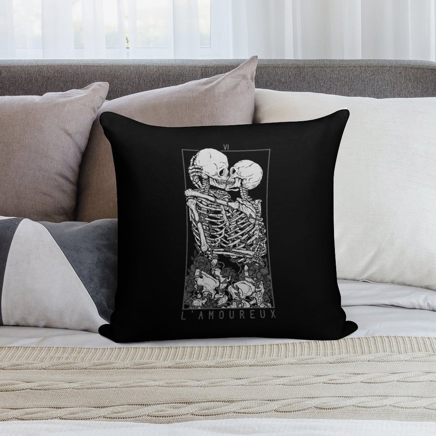 The Lovers Soft Short Plush Fabric Throw Pillow