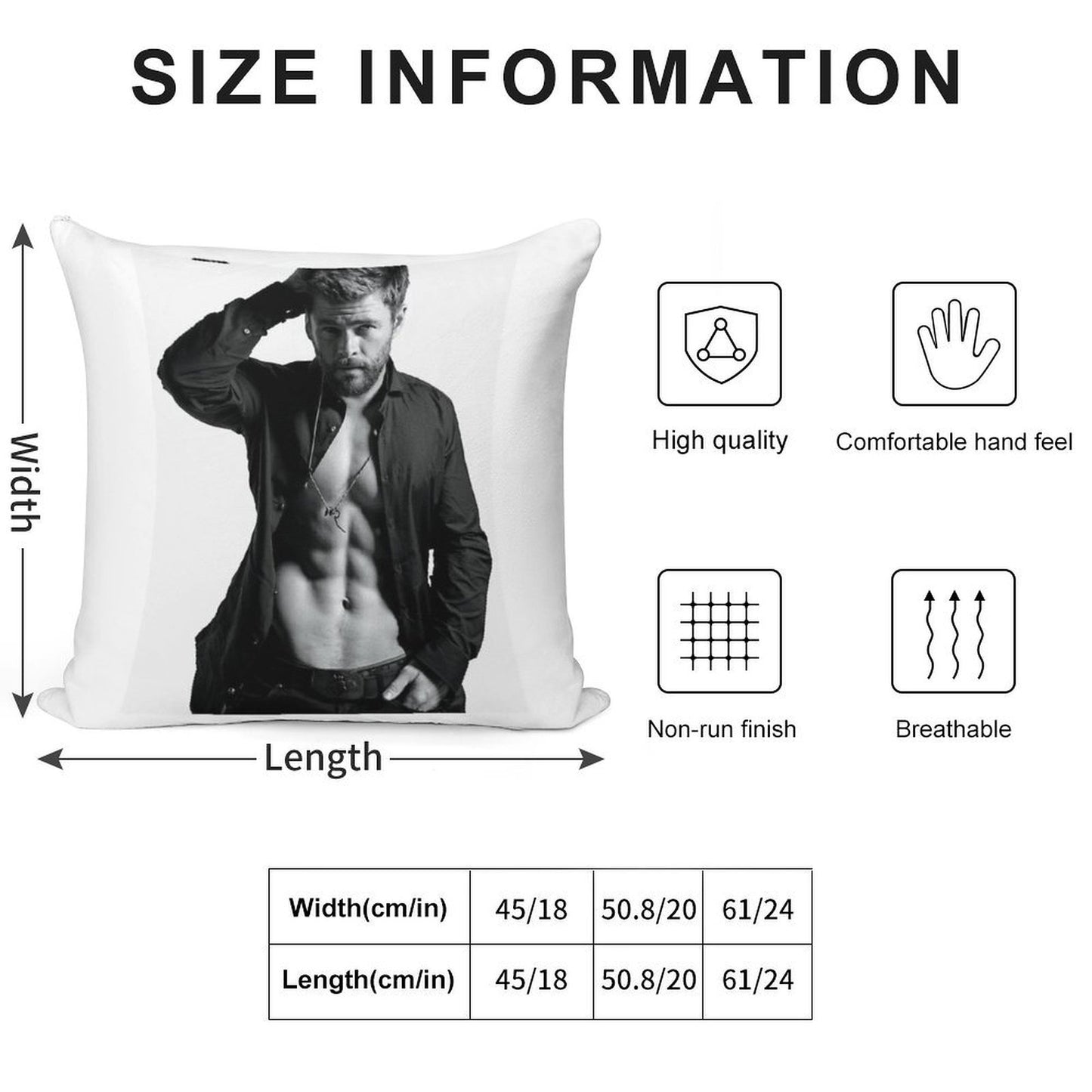 Chris Hemsworth Sexy Soft Bedroom Essential Throw Pillow