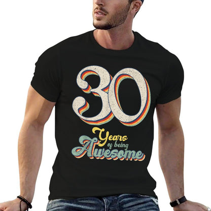 30 Years Of Being Awesome Retro Vintage 30th Birthday  Polyester Blend T-Shirt