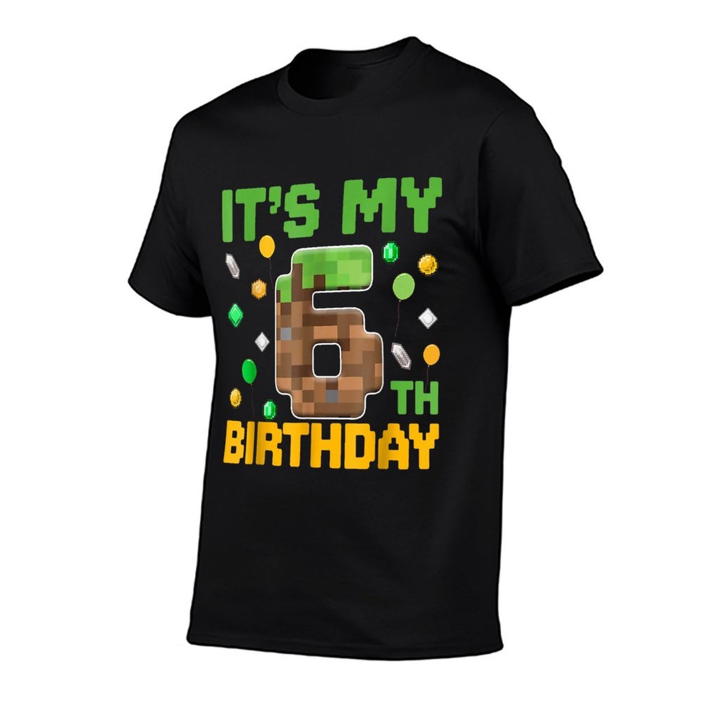 Birthday Boy It's My 6th Birthday Gamer Pixel Number  Summer-ready Fabric T-Shirt