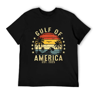 Womens Vintage Gulf Of USA America Funny USA Flag V-Neck Eco-friendly Material T-Shirt