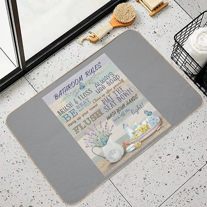 Lavender Bathroom Rules  Repositionable Bath Mat