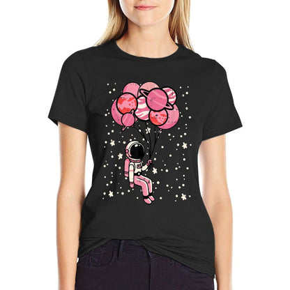 Astronaut Balloon Planets Space Galaxy Girls Kids Toddler  Eco-friendly Material T-Shirt
