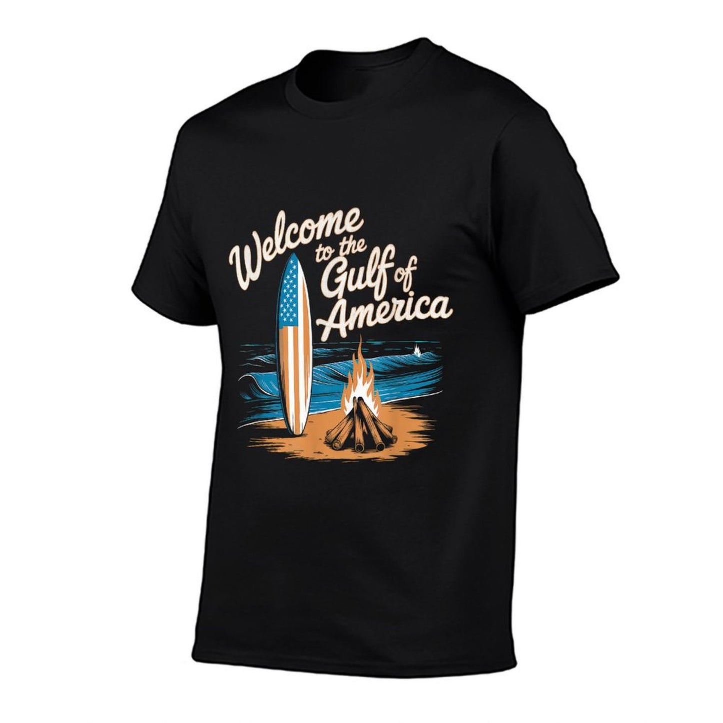 Gulf Of USA America Gift Men Women Flag Beach Lightweight T-Shirt