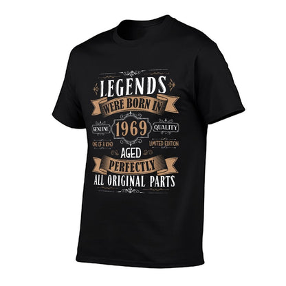 Legends Born In 1969 56th Birthday 56 Years Old Bday Men  Ribbed Collar T-Shirt