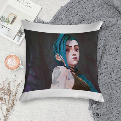 Jinx - Arcane Soft Hidden Zipper Throw Pillow