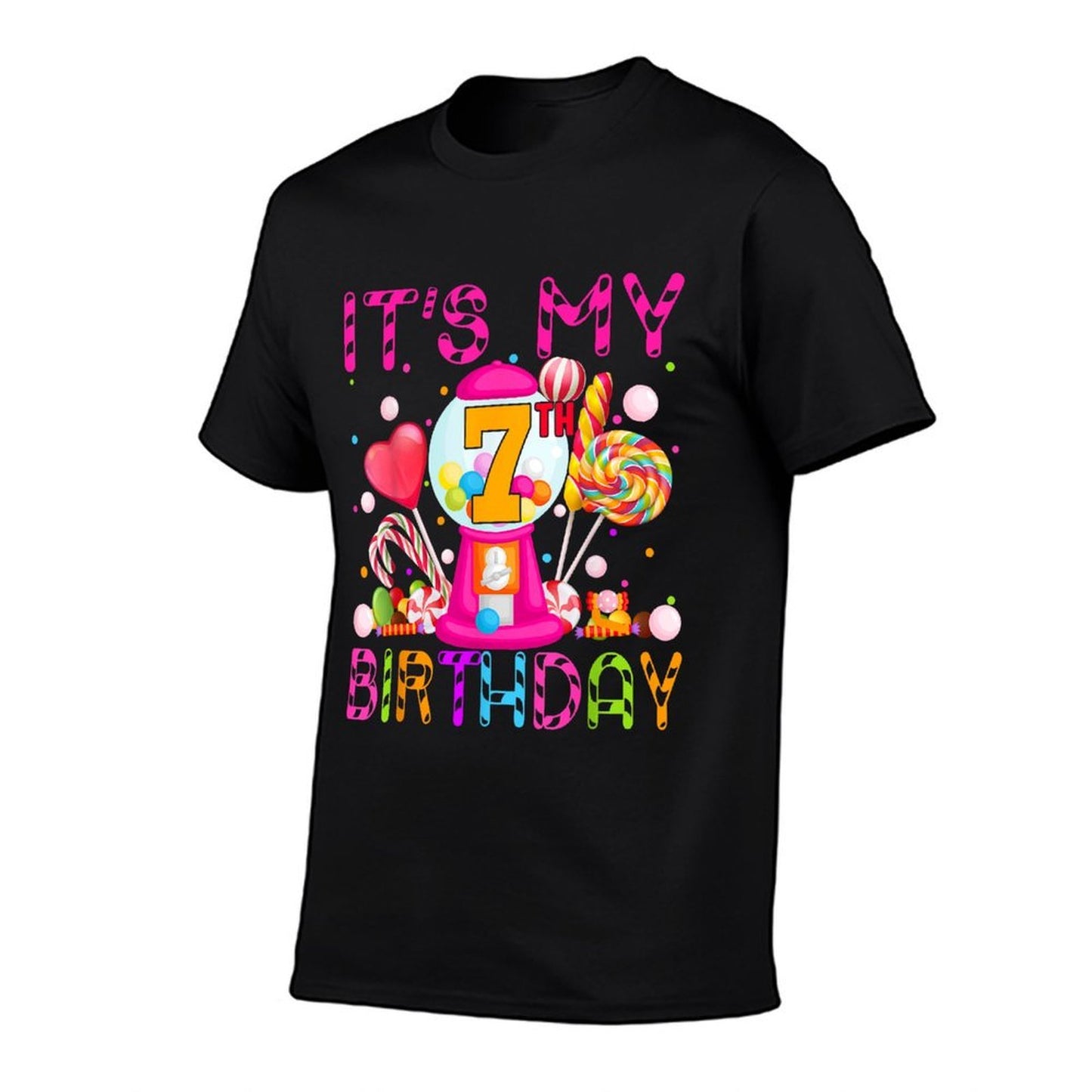 Its My 7th Birthday Candy Candyland Birthday Girl 7 Year Old  Easy-care T-Shirt