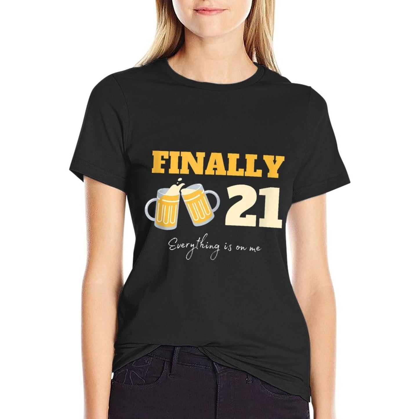 Finally 21-Year-Old Son Daughter Funny Happy 21st Birthday  Quick-drying T-Shirt