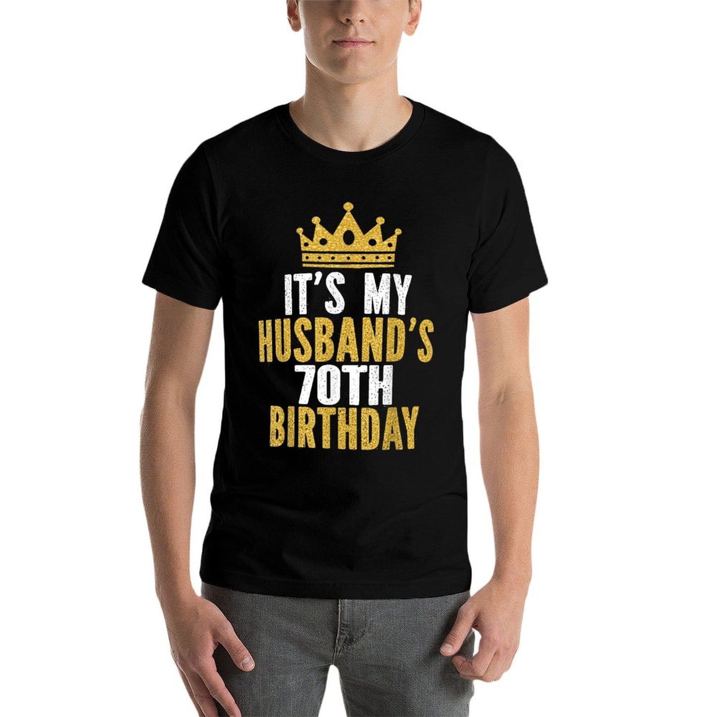It's My Husband's 70th Birthday 70 Years Old Couple  Lightweight T-Shirt